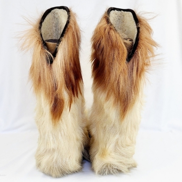 IDEAL ROLUC OPEN COUTRY YETI GOAT FUR BOOTS - Picture 5 of 14